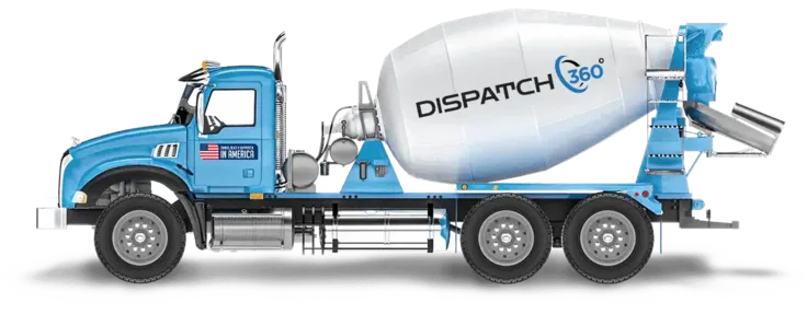 Ready-mix concrete truck dispatched to job site — Dispatch360 concrete dispatch software